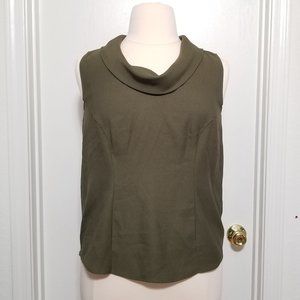 H by Halston Green Cowl Neck Sleeveless Top